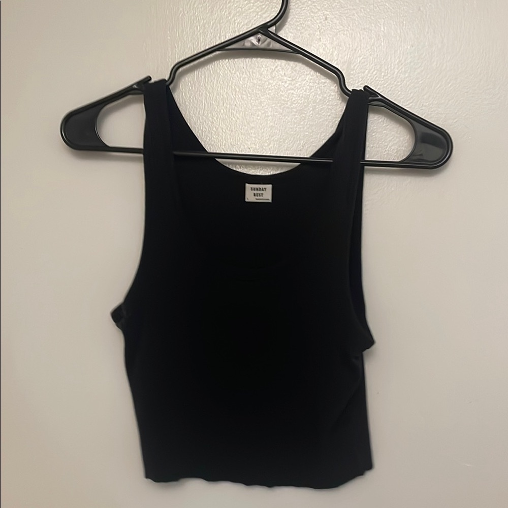 Sunday best black crop tank L